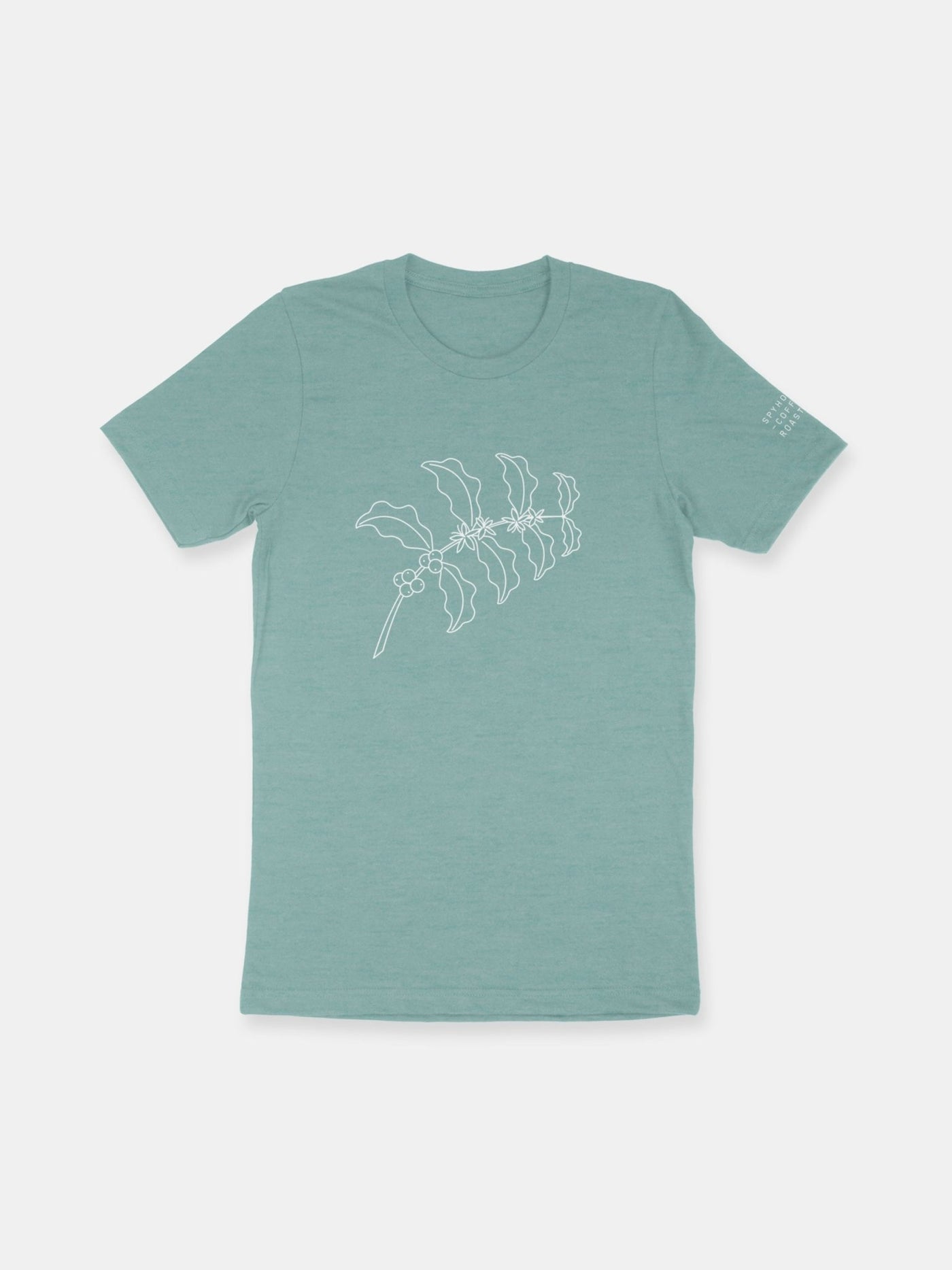 Coffee Branch T-Shirt – Heather Blue Lagoon - Spyhouse Coffee Roasters