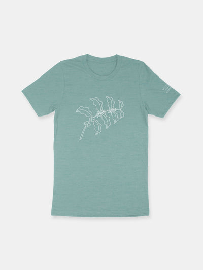 Coffee Branch T-Shirt – Heather Blue Lagoon - Spyhouse Coffee Roasters